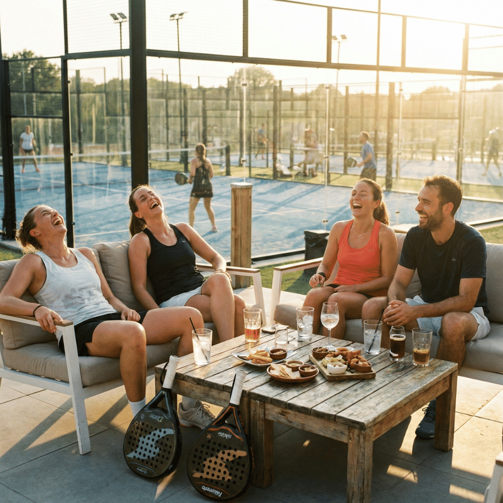 Zdjęcie czwórki przyjaciół odpoczywających po grze